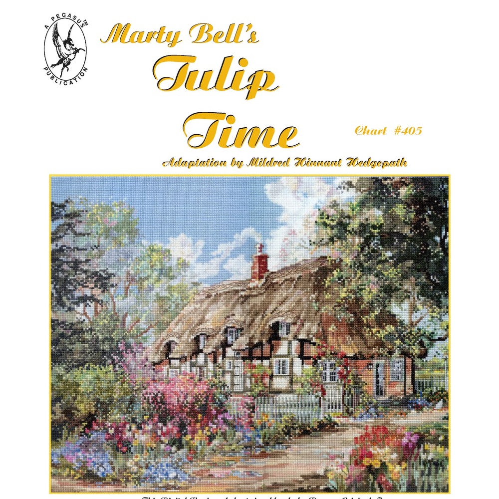 Pegasus Marty Bell's Counted Cross Stitch Chart Pattern Tulip Time 1405 Cottage